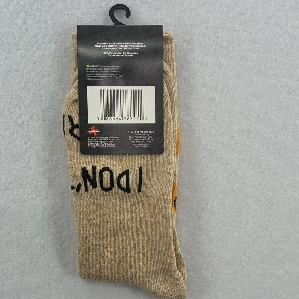 Nickelodeon Garfield Funny Tan Socks for Men/Woman